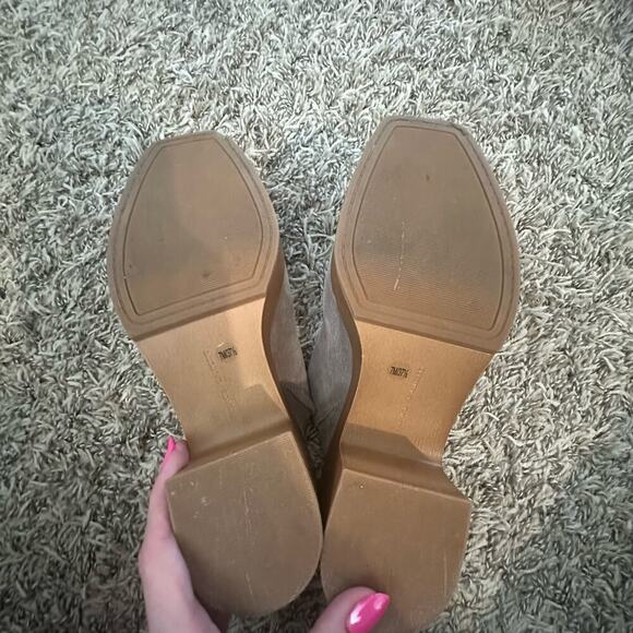 VINCE CAMUTO RIMINDEL PLATFORM CLOG WOMENS GRAY BROWN MULE HEELS LEATHER - Picture 4 of 6